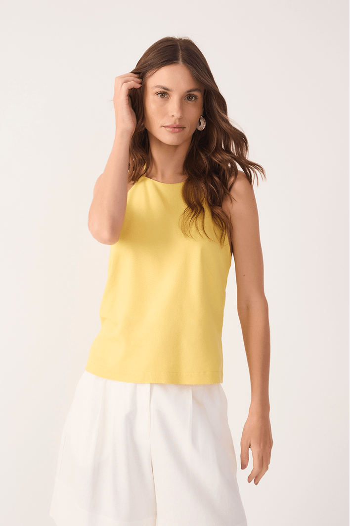 Blusa Linho Viés Costas