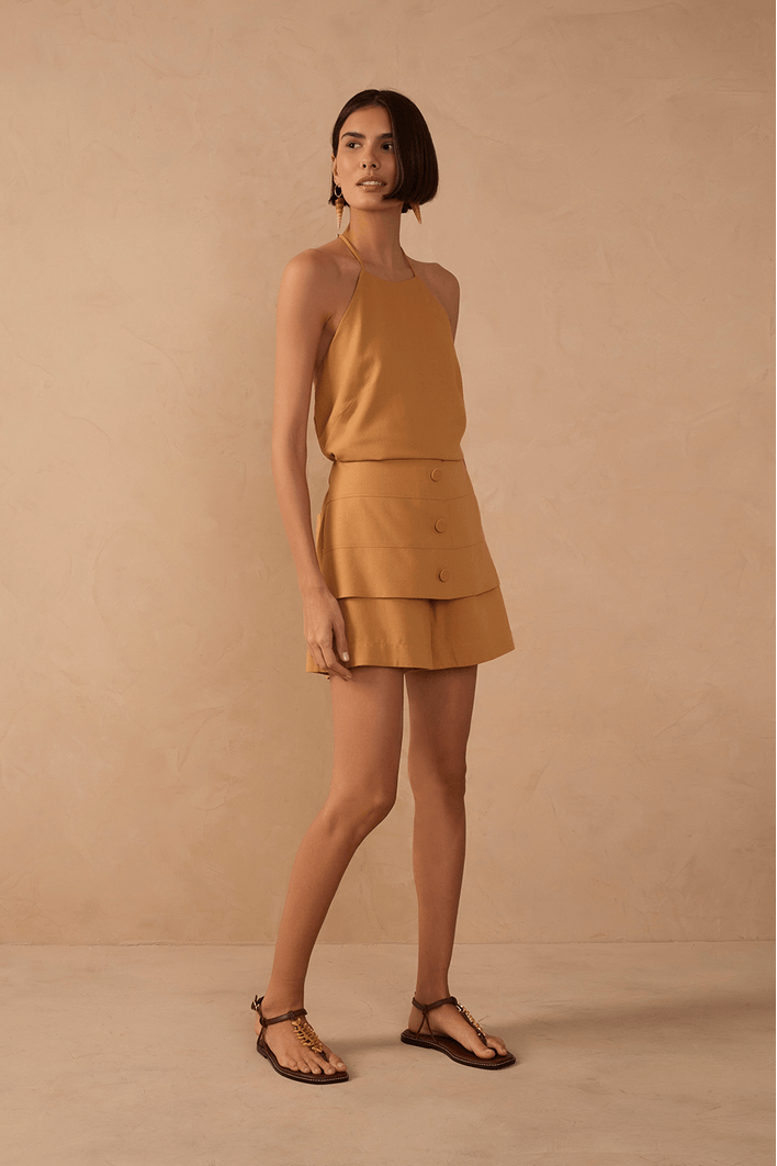 Short Linho Pala Botões