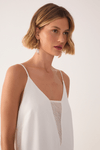 Vestido Cropped Linho Com Tela