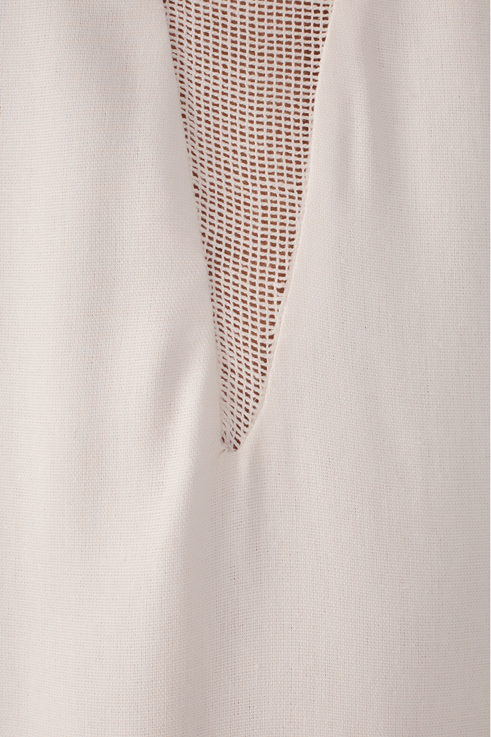 Vestido Cropped Linho Com Tela