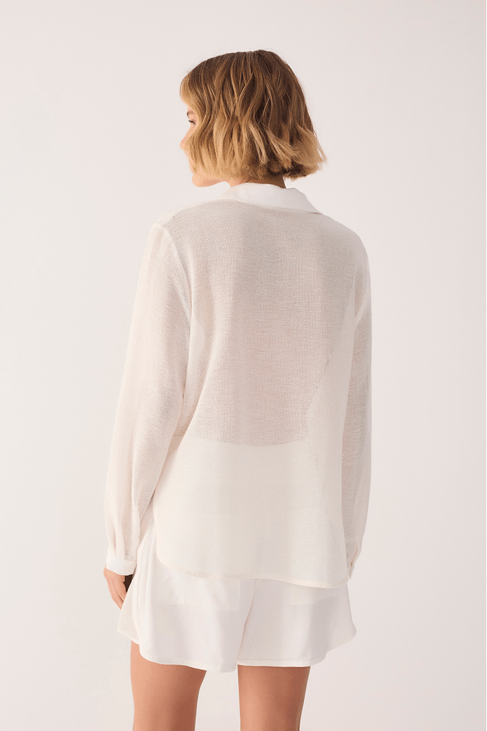 Camisa Tela Detalhe Linho