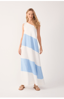 Vestido Longo Linho Recortes
