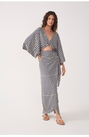 Vestido Cropped Estampa Escama Azul