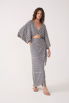 Vestido Cropped Estampa Escama Azul