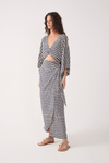 Vestido Cropped Estampa Escama Azul