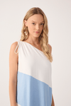 Vestido Longo Linho Recortes