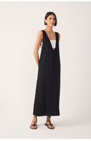 Vestido Cropped Linho Fenda Lateral