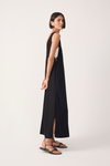 Vestido Cropped Linho Fenda Lateral