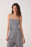 Blusa Lenço Estampa Escama Azul