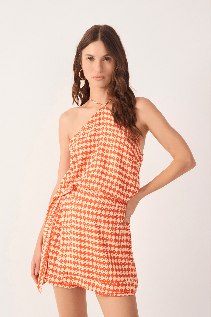 Blusa Estampa Escama Vermelha