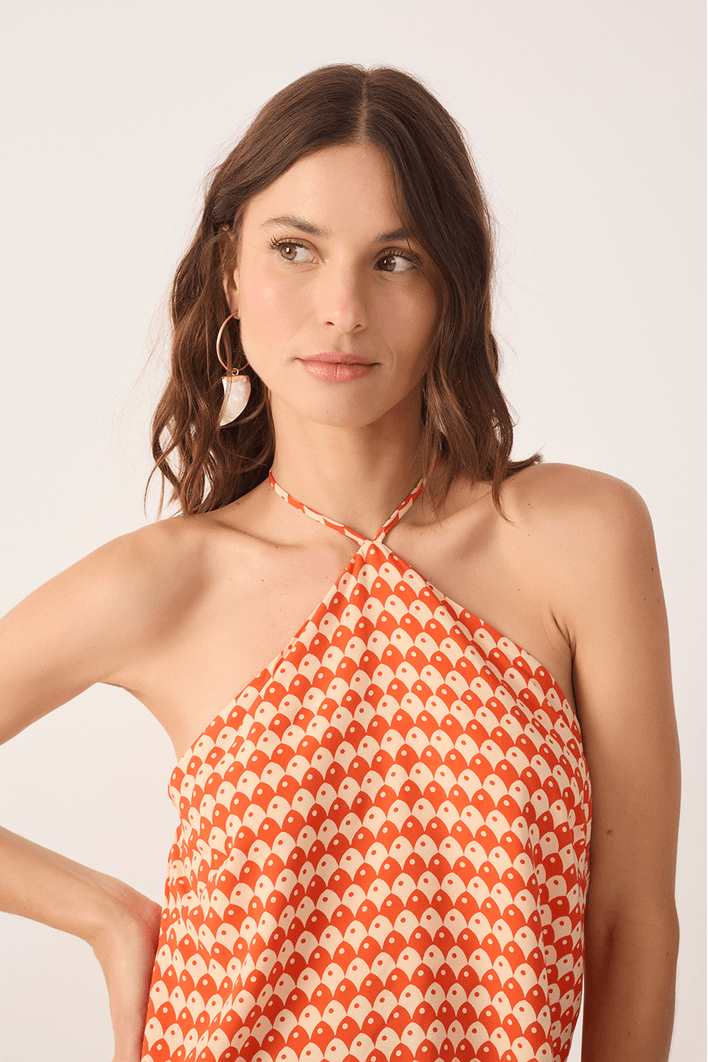 Blusa Estampa Escama Vermelha