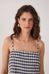 Blusa Lenço Estampa Escama Azul