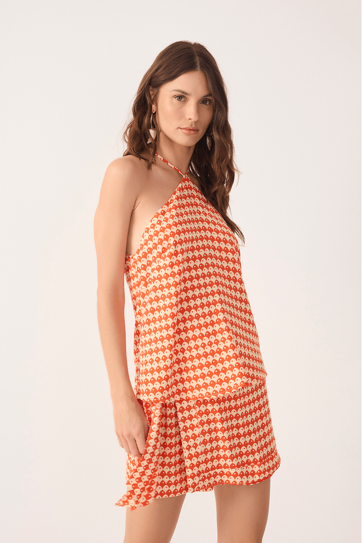 Blusa Estampa Escama Vermelha