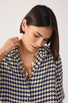 Camisa Cropped Estampa Escama Azul