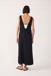 Vestido Cropped Linho Fenda Lateral