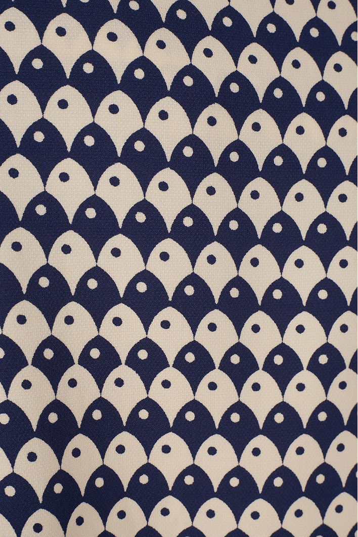 Blusa Lenço Estampa Escama Azul