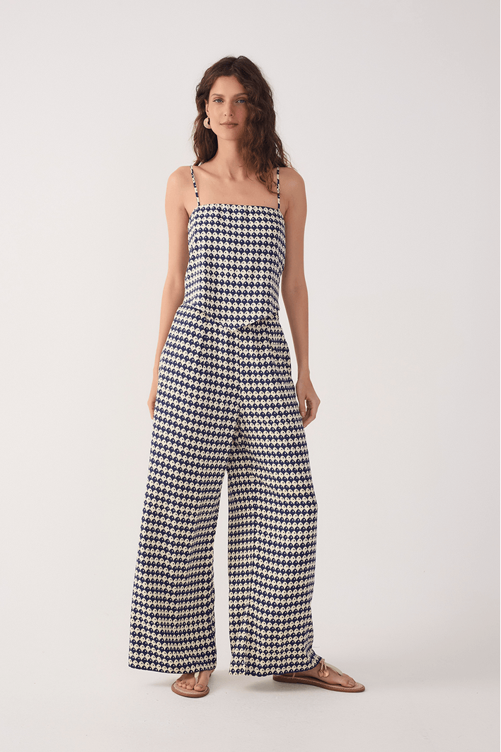 Calça Estampa Escama Azul