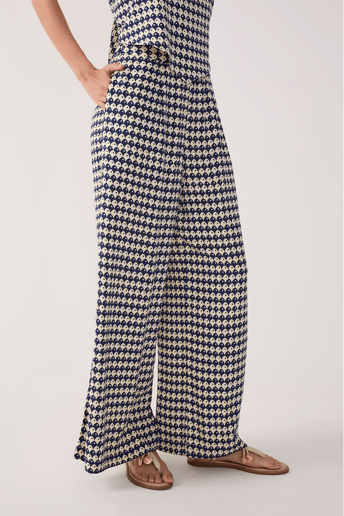 Calça Estampa Escama Azul