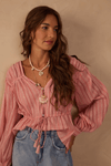 Blusa Voil Lurex Amarração Frente