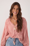 Blusa Voil Lurex Amarração Frente