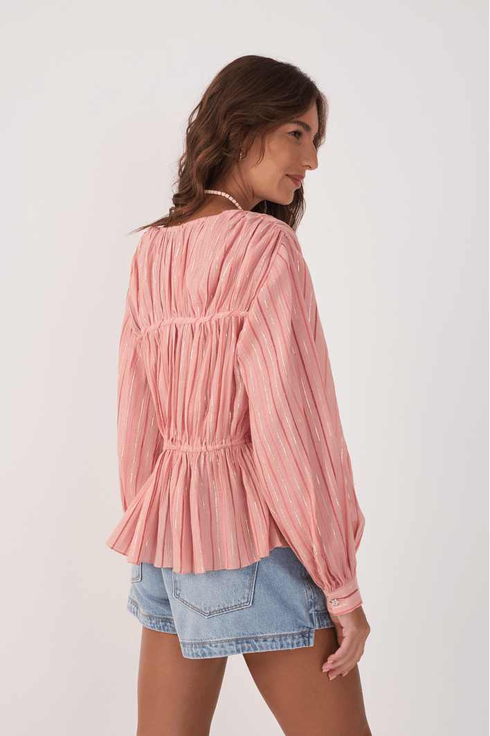 Blusa Voil Lurex Amarração Frente
