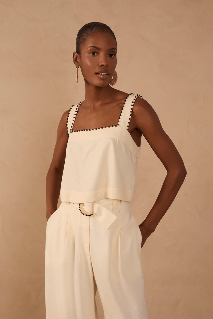 Blusa Linho Miçanga