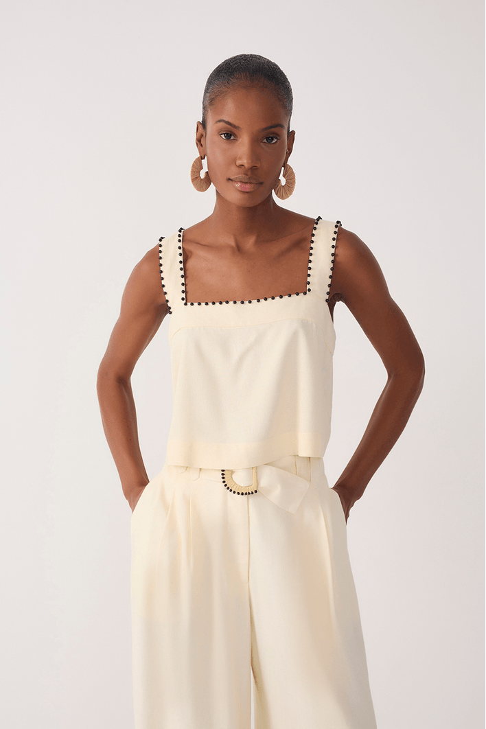 Blusa Linho Miçanga