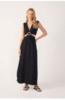 Vestido Cropped Linho Argola Miçanga
