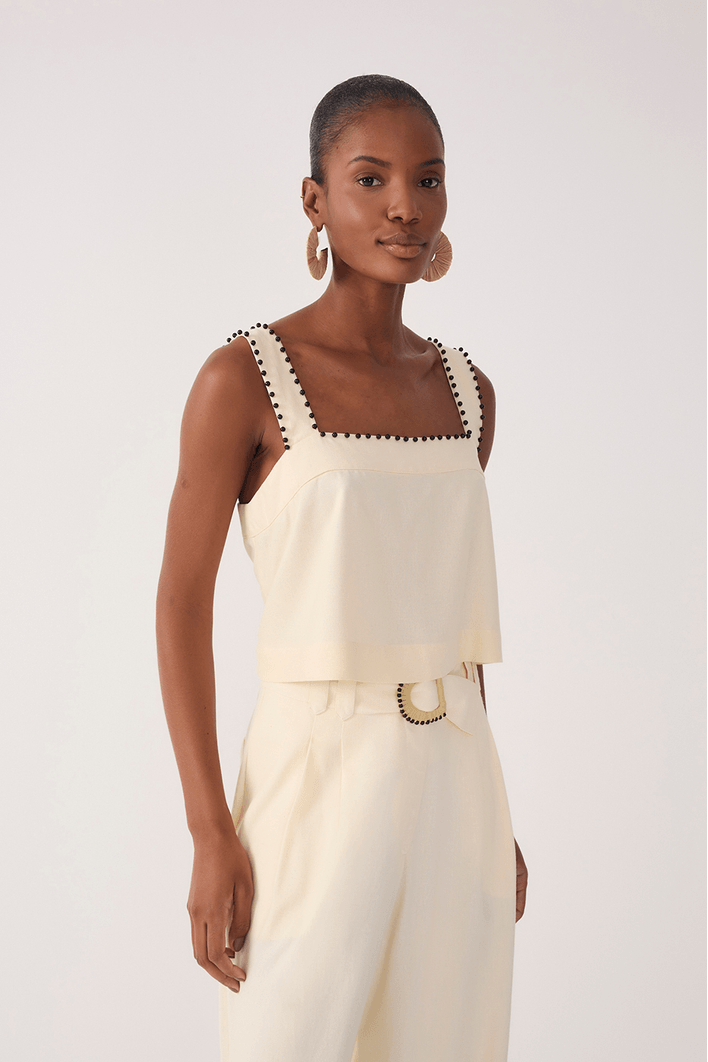 Blusa Linho Miçanga