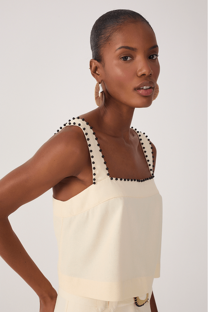 Blusa Linho Miçanga