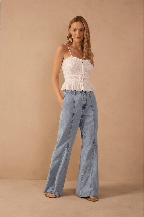 Calça Jeans Vintage Recortes