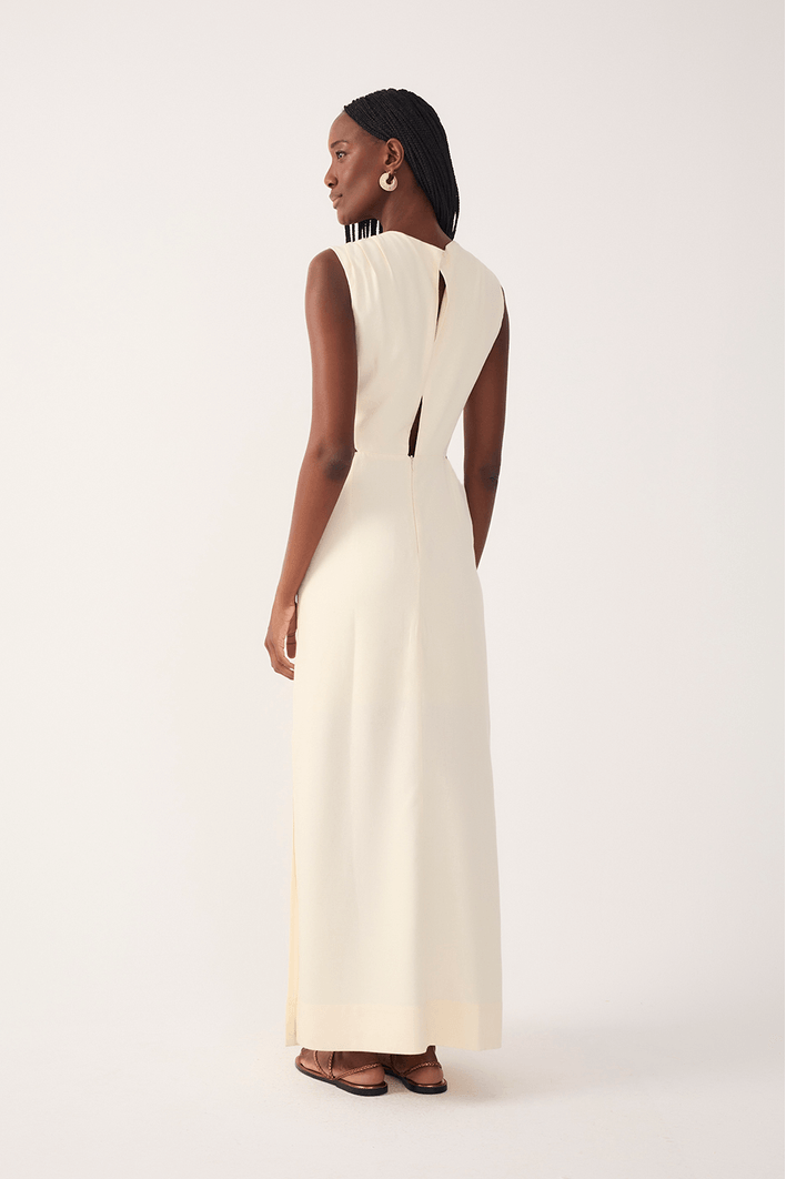Vestido Cropped Linho Argola Miçanga