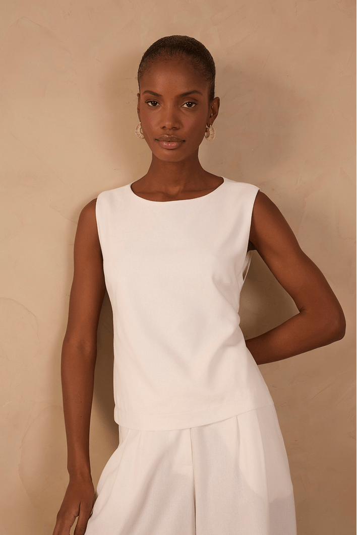 Blusa Linho Retinha Amarração