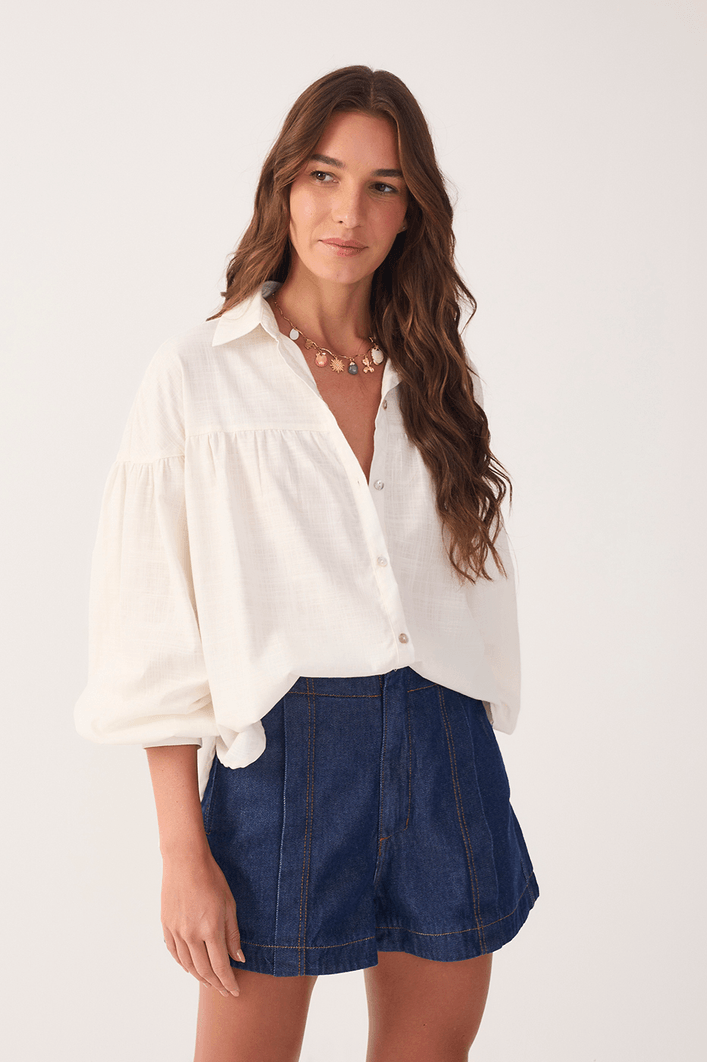 Camisa Algodão Ombro Deslocado