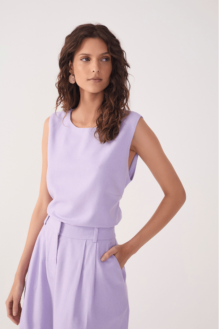 Blusa Linho Retinha Amarração