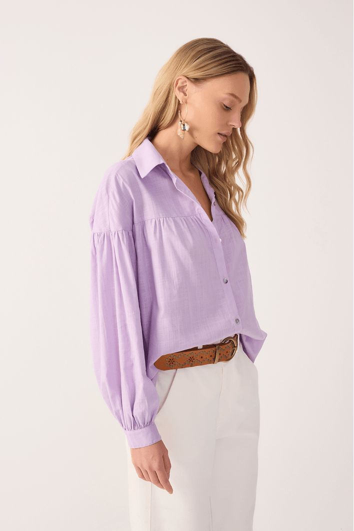 Camisa Algodão Ombro Deslocado