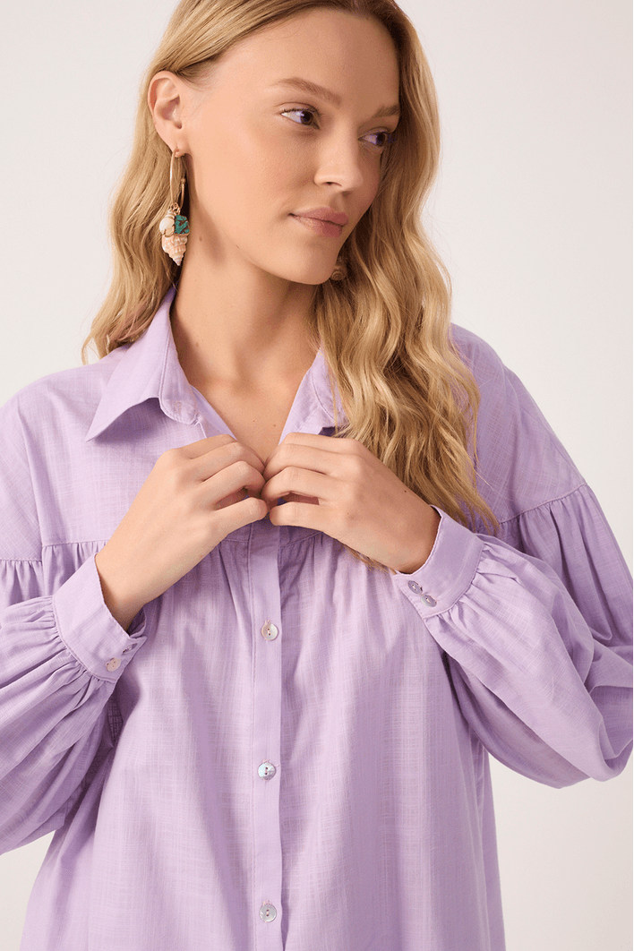 Camisa Algodão Ombro Deslocado