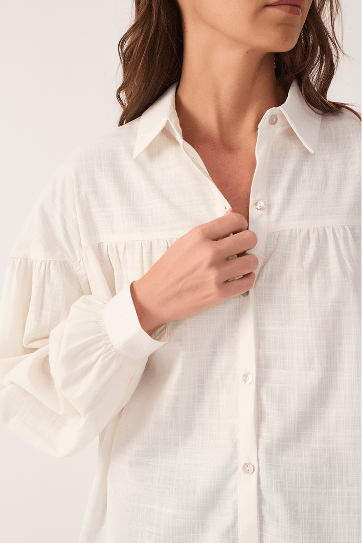 Camisa Algodão Ombro Deslocado