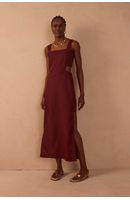 Vestido Cropped Linho Lateral