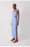 Vestido Cropped Linho Lateral