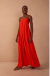 Vestido Longo Decote Reto