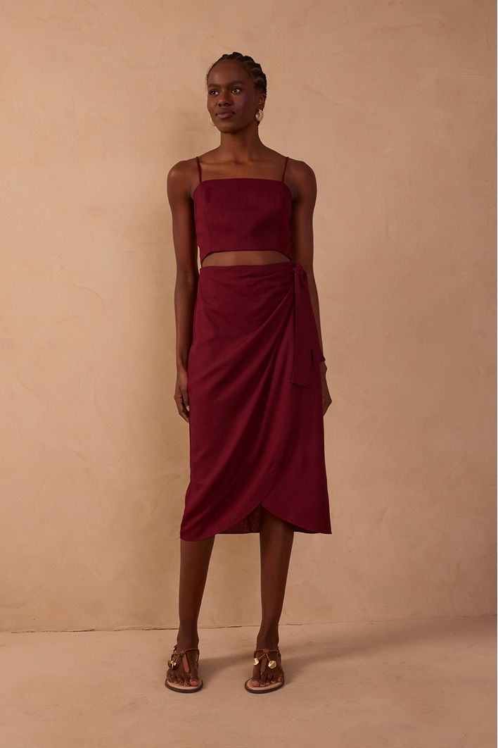Vestido Midi Linho Envelope