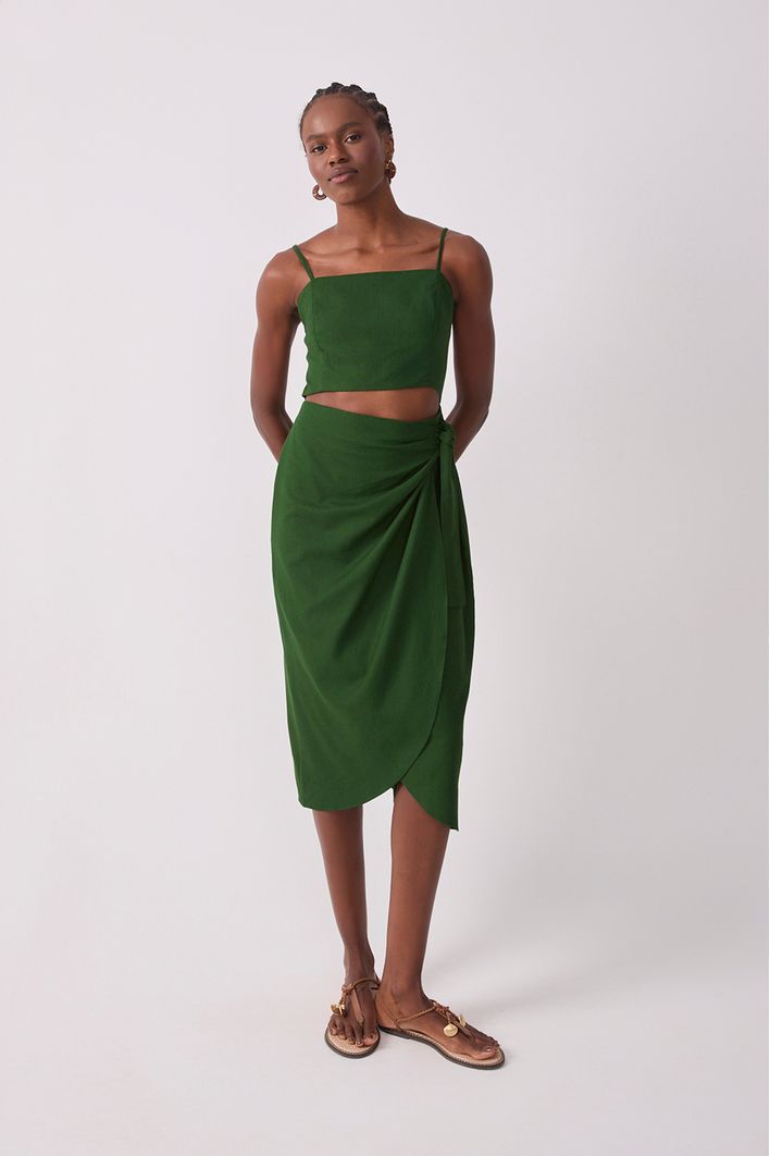 Vestido Midi Linho Envelope