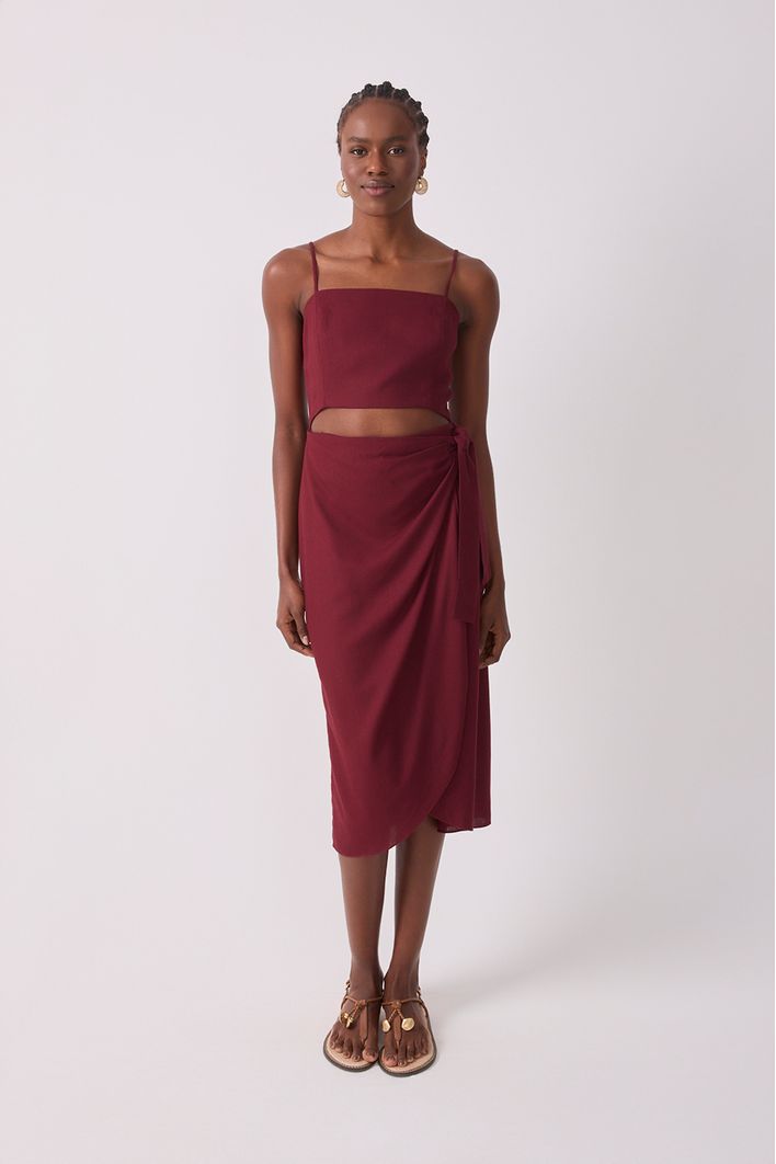 Vestido Midi Linho Envelope