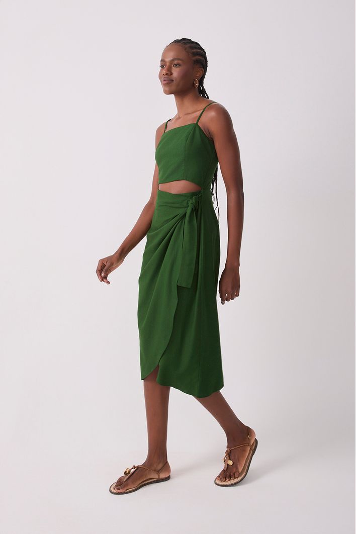 Vestido Midi Linho Envelope