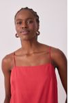 Vestido Cropped Linho Fenda