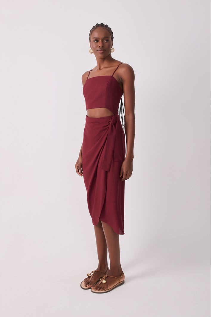 Vestido Midi Linho Envelope