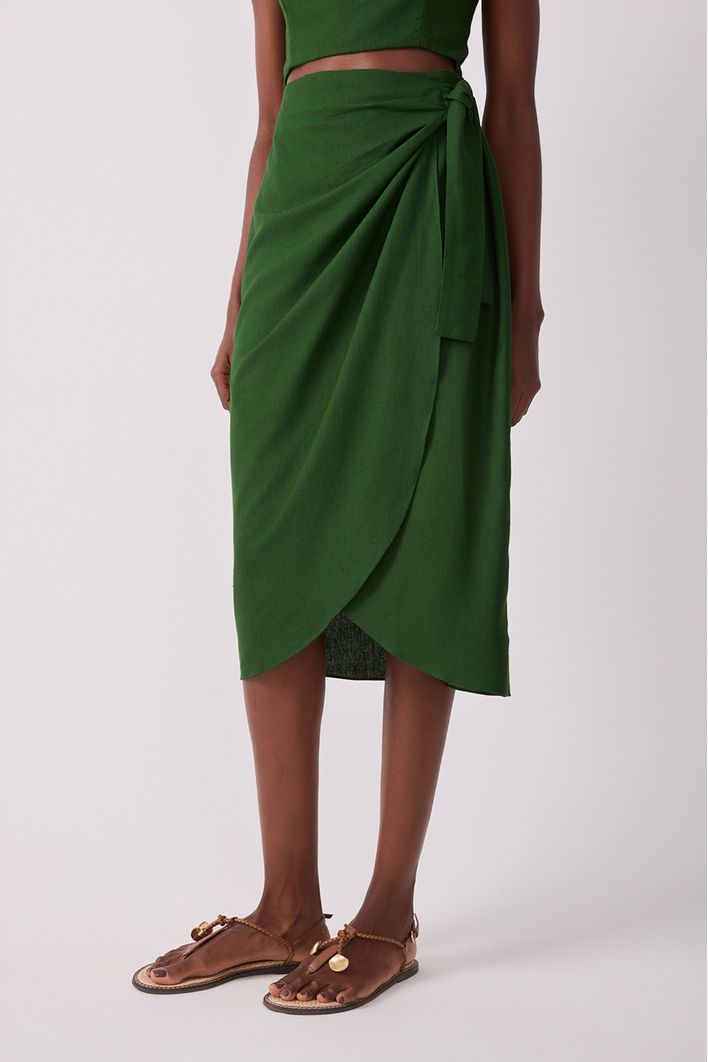 Vestido Midi Linho Envelope