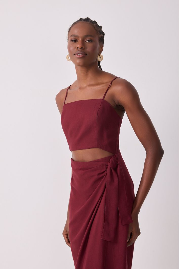 Vestido Midi Linho Envelope