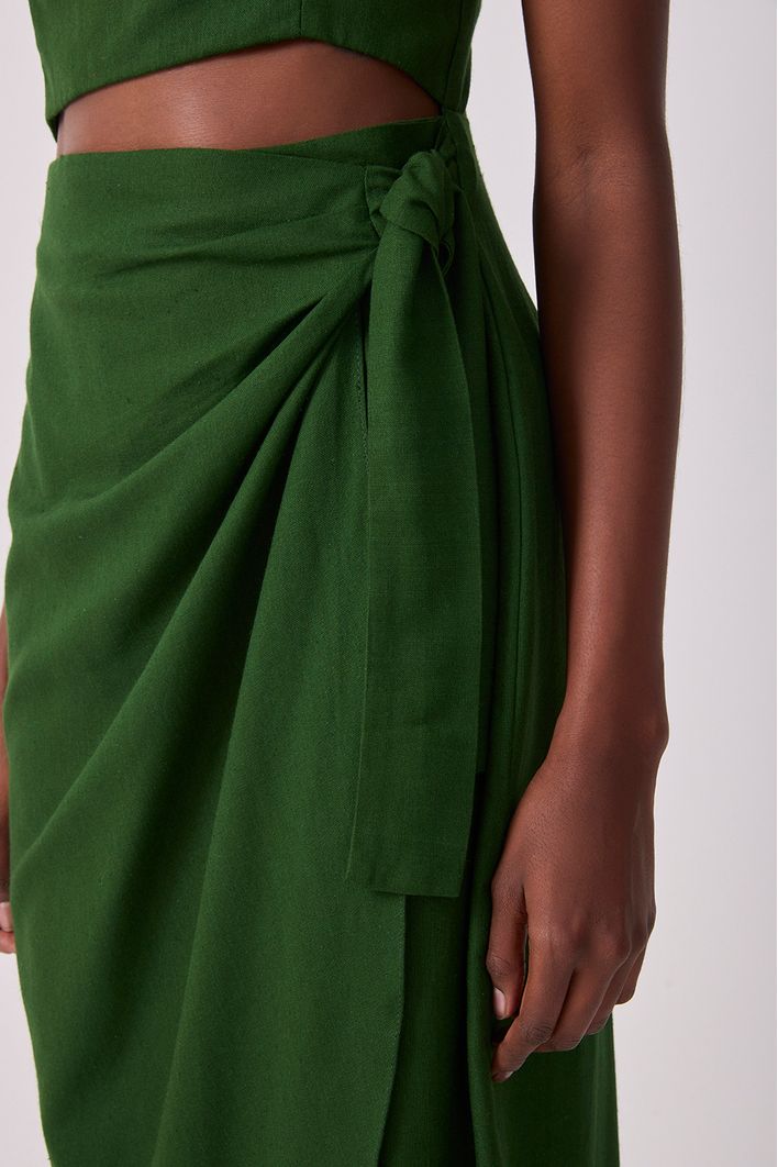 Vestido Midi Linho Envelope